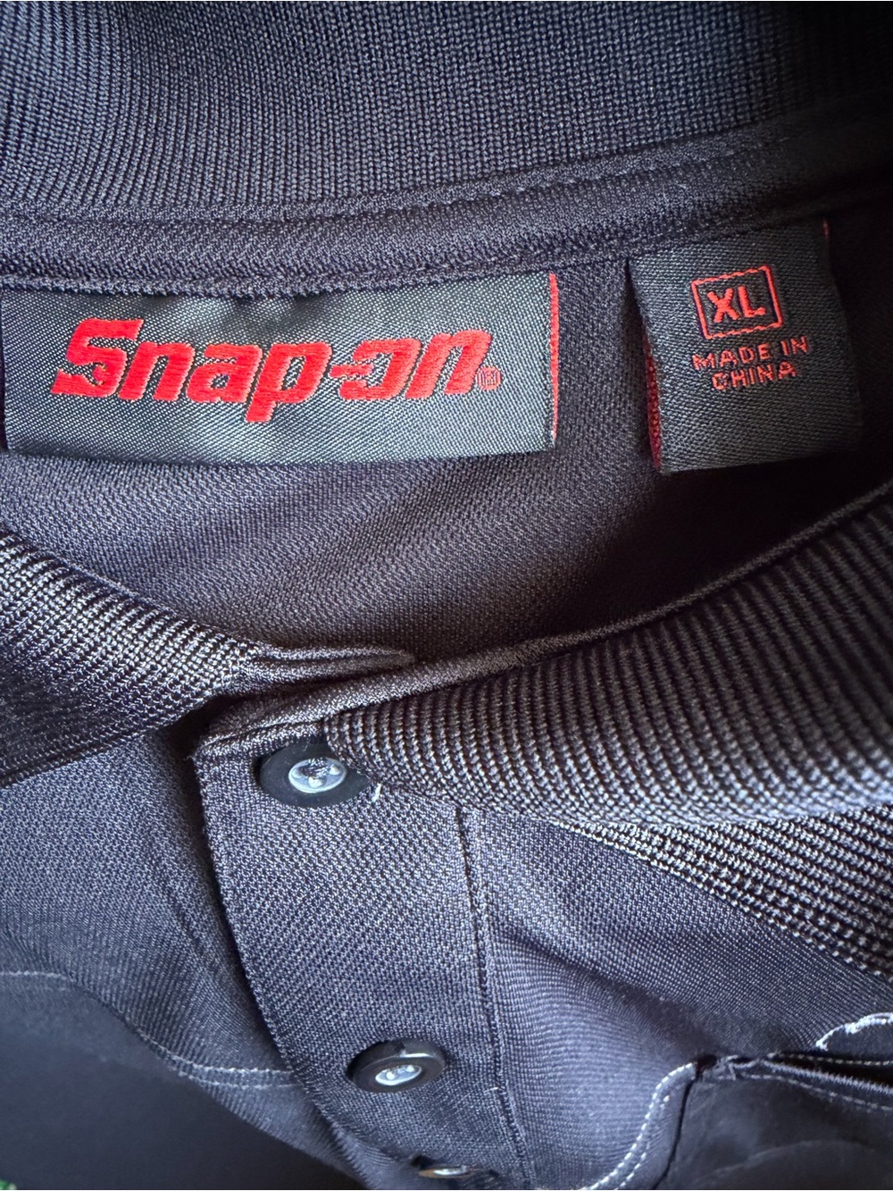 Snap-on Racing Black Men's Polo with Red Logo Detail